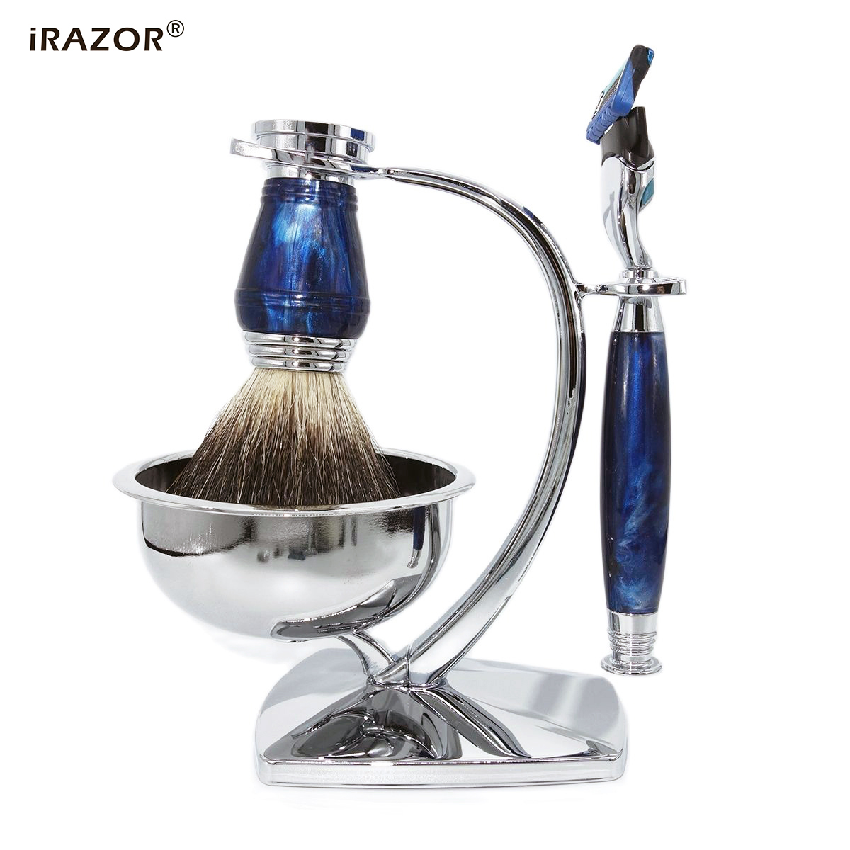 Men Accessories Combo Gift - iRAZOR Royalblue 5-Layer Fusion Safety Razor