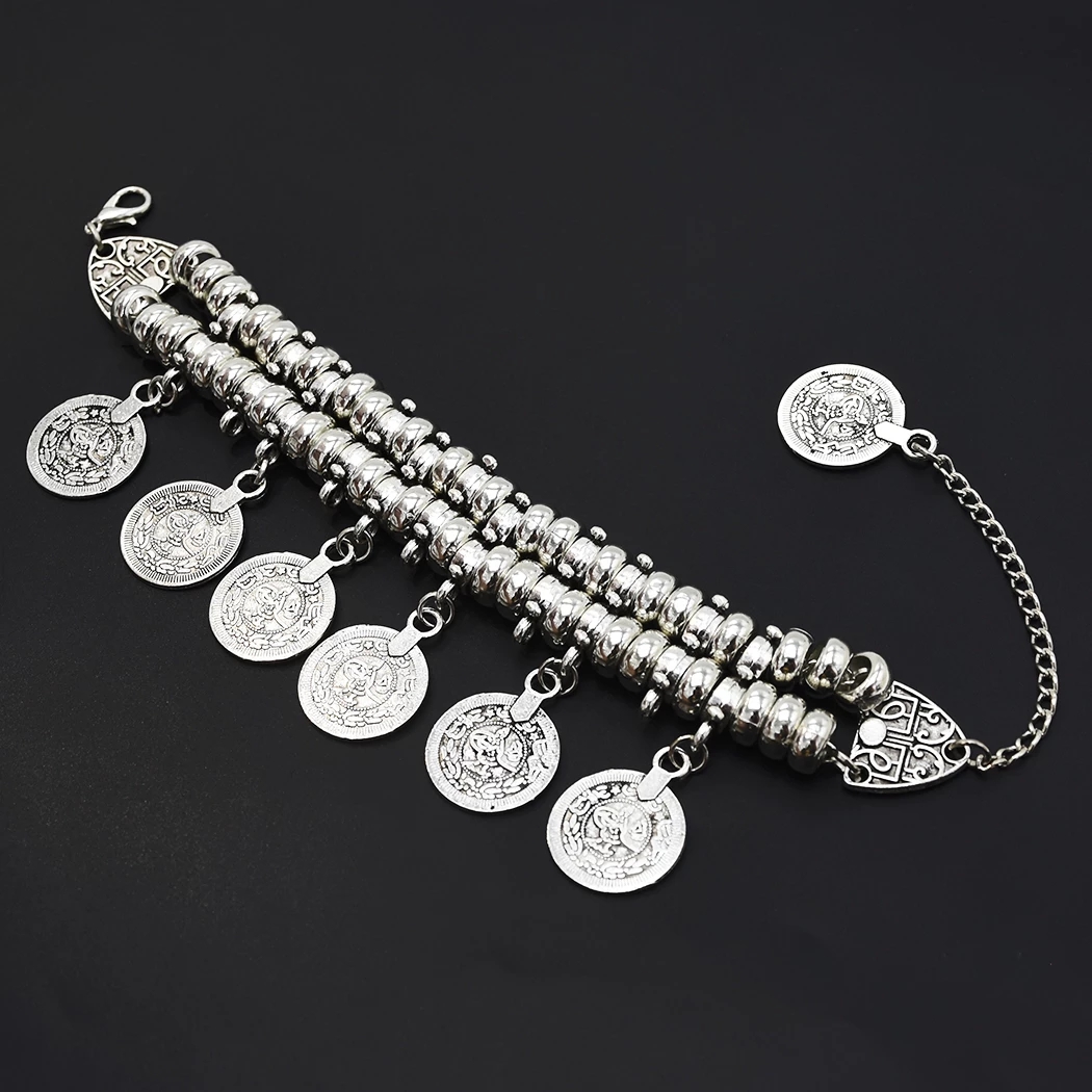 Men Accessories India - Vintage Coin Tassle Charm Bracelet For