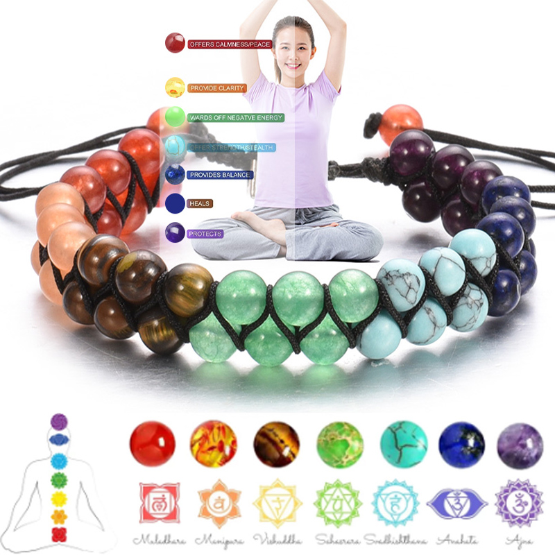 Men Accessories India - Double Layer 7 Chakra Bracelets for