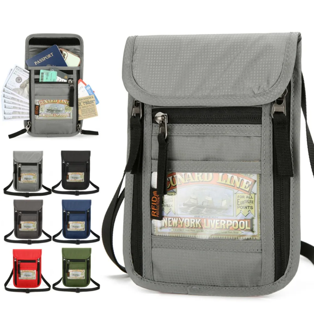 Travel Organizer Men - RF ID Blocking Travel Neck Wallet