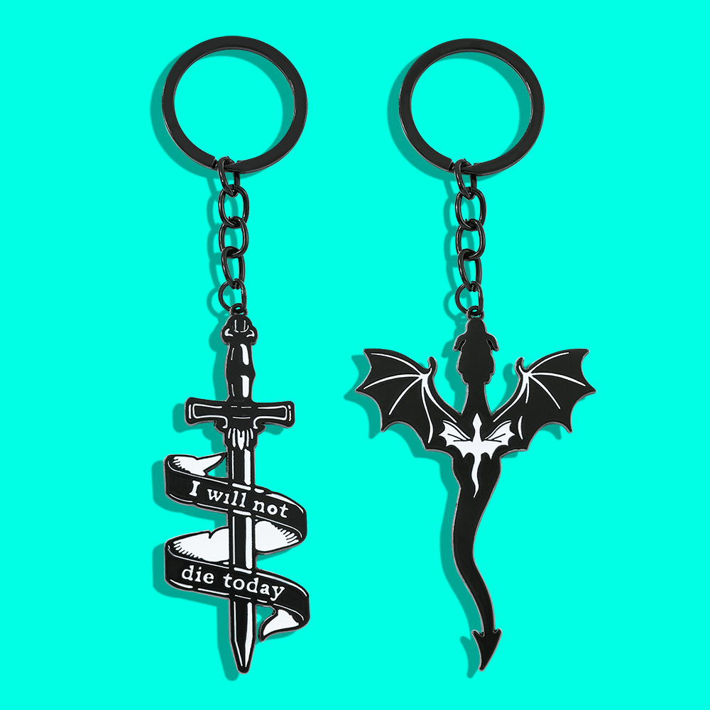 Men'S Accessories And Jewelry - Fourth Wing Black Dragon Keychain Pendant