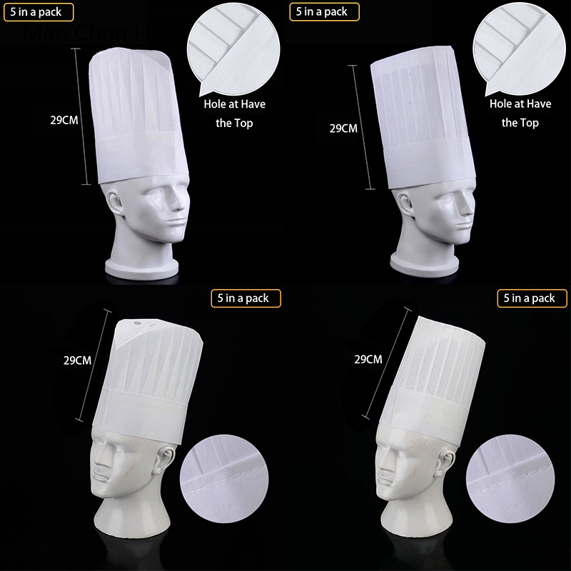 Men Accessories Shop - 5/10 PCS Restaurant Kitchen Hat Sushi
