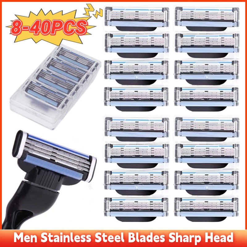 Men Accessories Combo Gift - 8-40Pcs Shaver Cutting Heads for Gillette