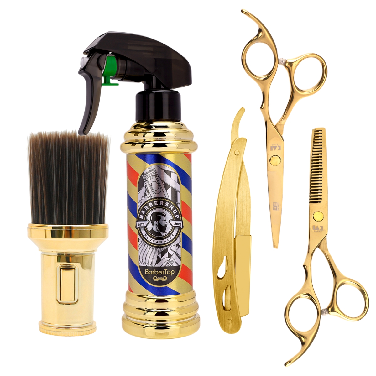 Men Accessories Combo Set - 5PCS Hairdressing Styling Tools Set Gold