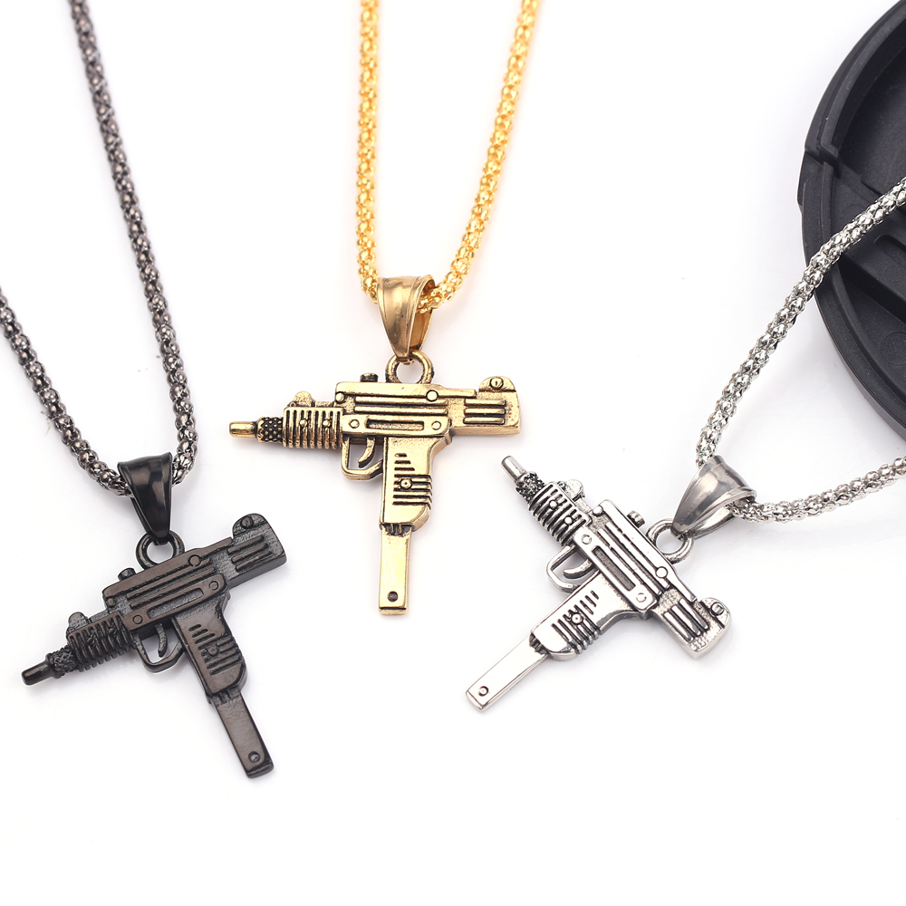 Punk Uzi Pistol Machine Gun Ne - Men'S Accessories And Jewelry review and price