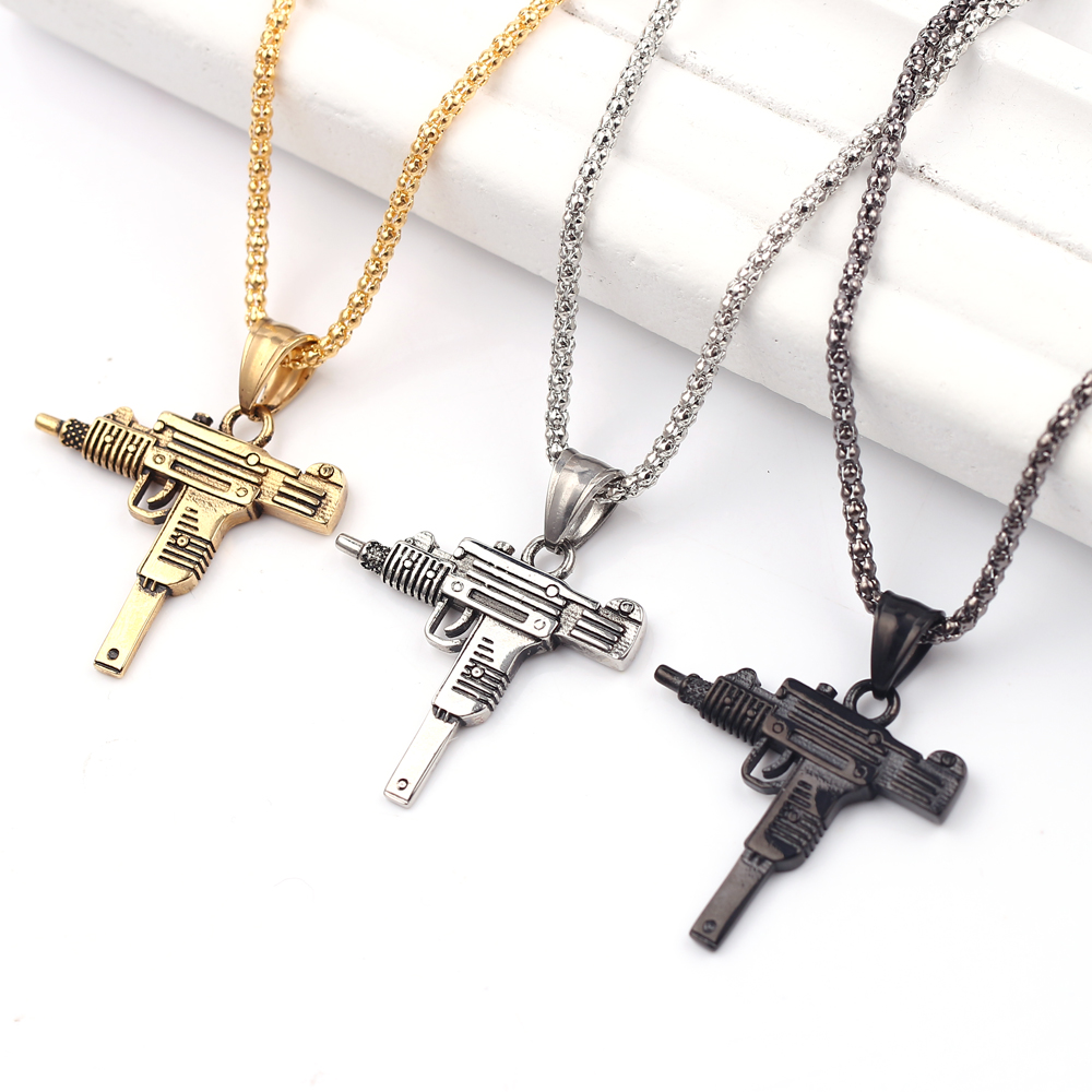 Punk Uzi Pistol Machine Gun Ne - Men'S Accessories And Jewelry review and price