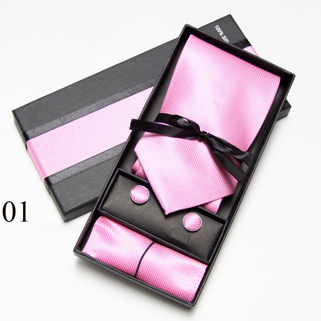 Solid Neck Tie Set Box Cufflin - Men Accessories Combo Set review and price