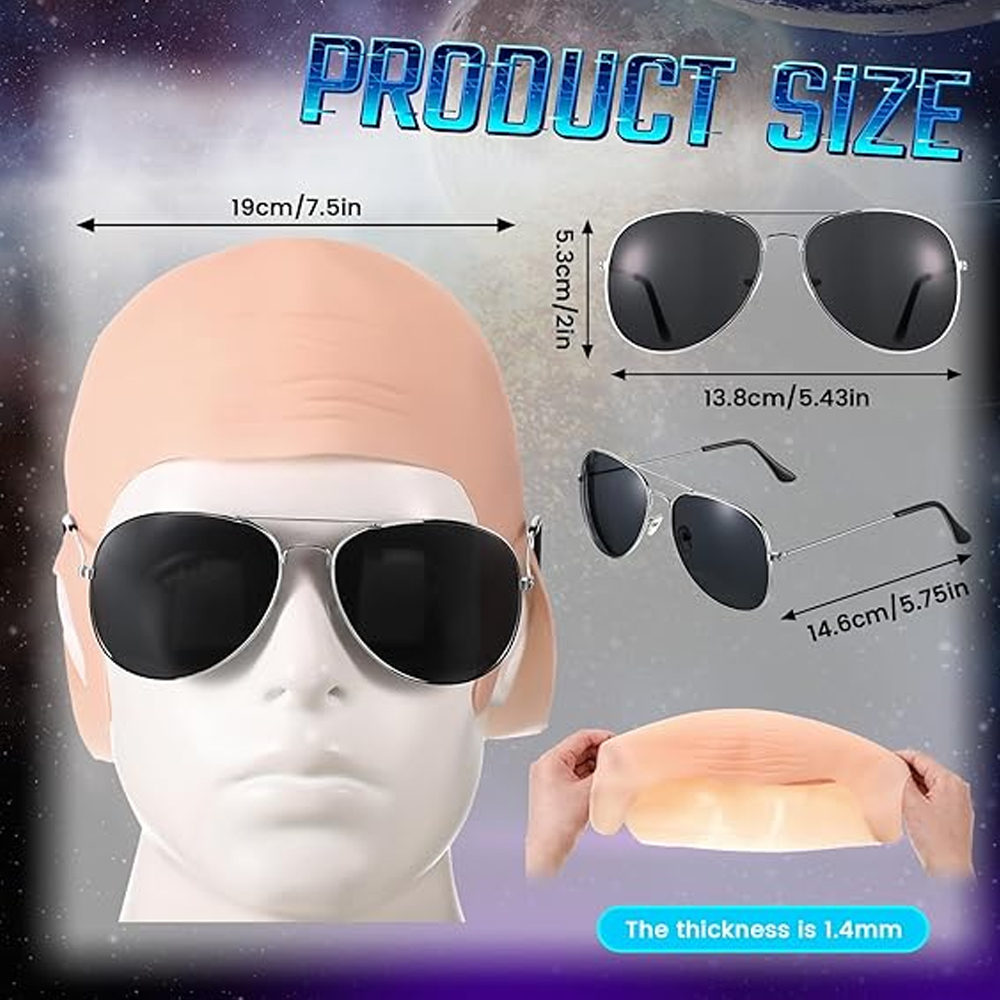 4 Pcs Bald Caps Set Makeup Bal - Men Accessories Combo Set review and price