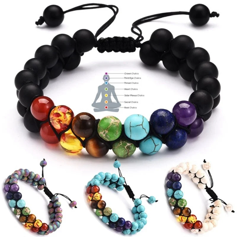 Double Layer 7 Chakra Bracelet - Men Accessories India review and price