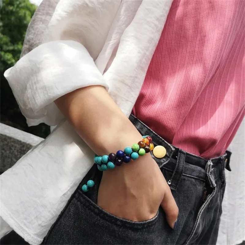 Double Layer 7 Chakra Bracelet - Men Accessories India review and price