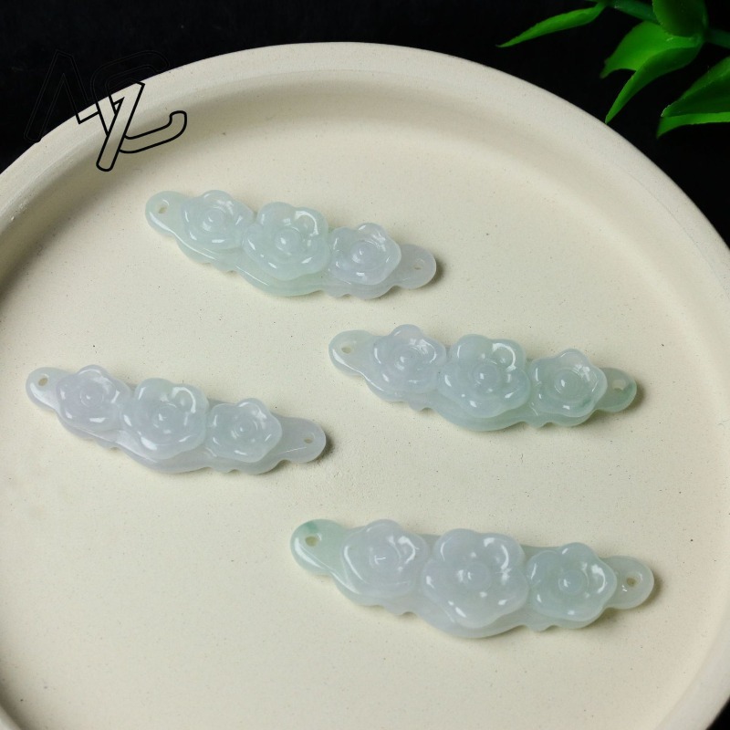1pc Natural Jadeite Emerald Fl - Men'S Accessories And Jewelry review and price