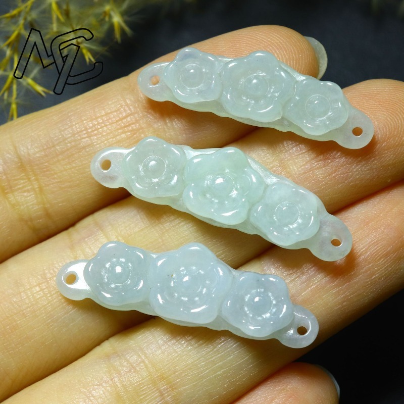 1pc Natural Jadeite Emerald Fl - Men'S Accessories And Jewelry review and price