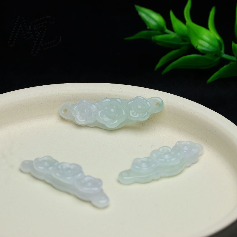 1pc Natural Jadeite Emerald Fl - Men'S Accessories And Jewelry review and price
