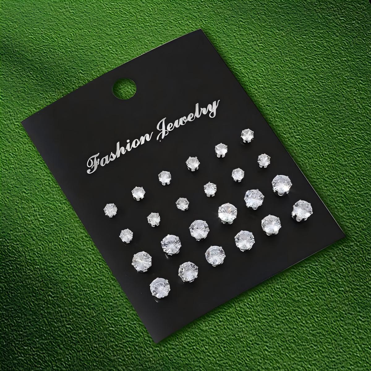 12 Pairs Cubic Zirconia Simula - Men Accessories Combo Set review and price