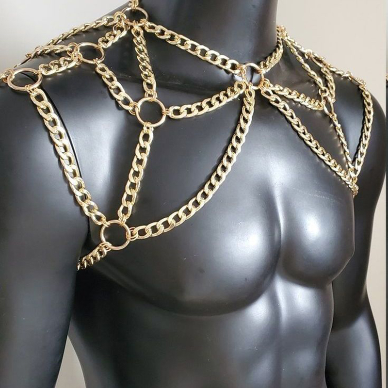 Punk Men Shoulder Body Chain B - Men Accessories For Beach review and price
