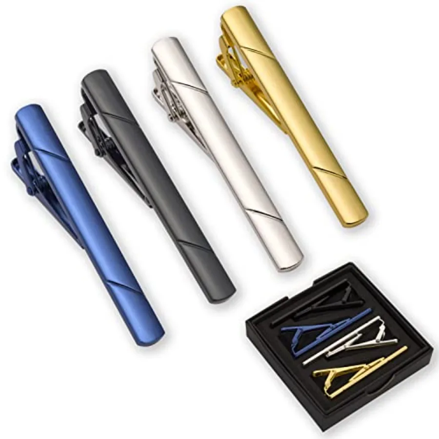 4Pcs Tie Clips For Men Tie Bar - Men'S Suit Accessories review and price