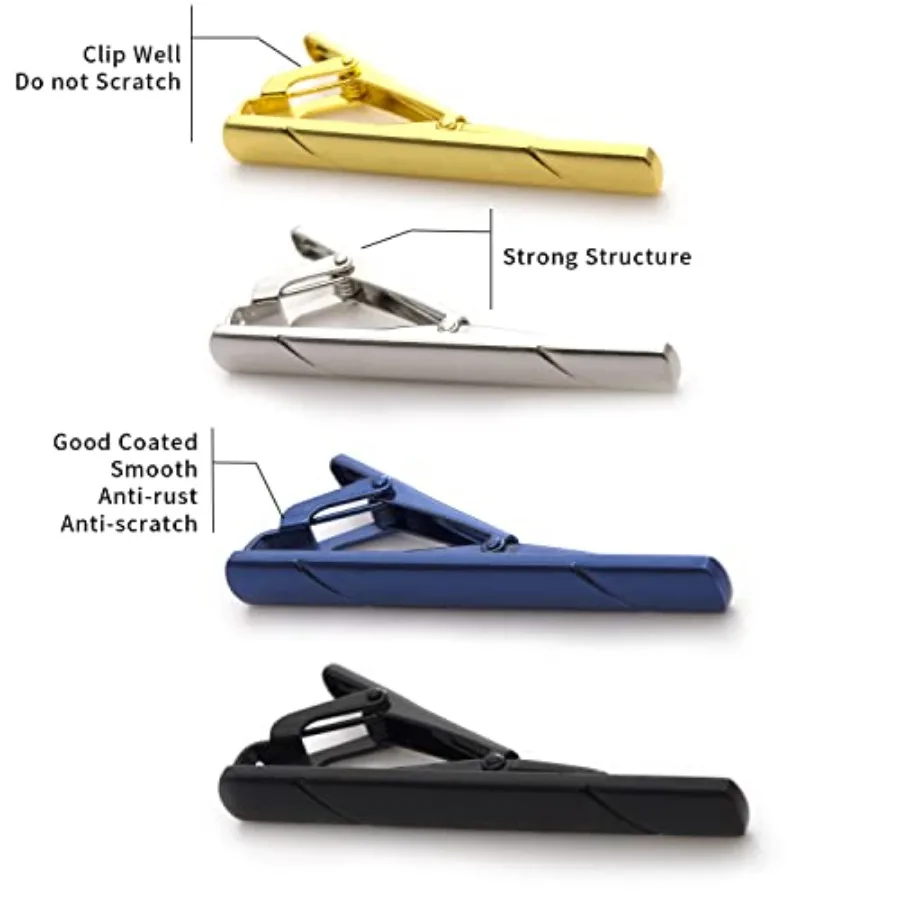 4Pcs Tie Clips For Men Tie Bar - Men'S Suit Accessories review and price