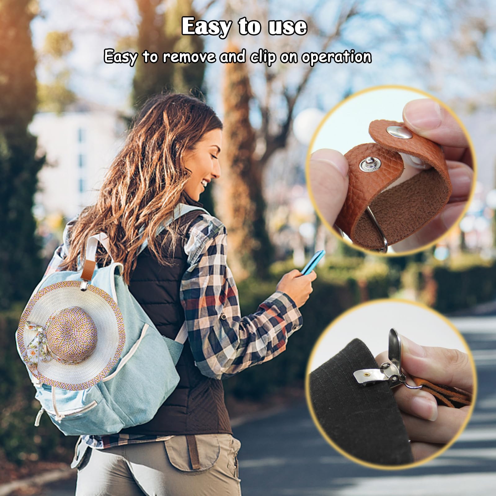 PU Leather Hat Clip for Travel - Men Accessories For Beach review and price