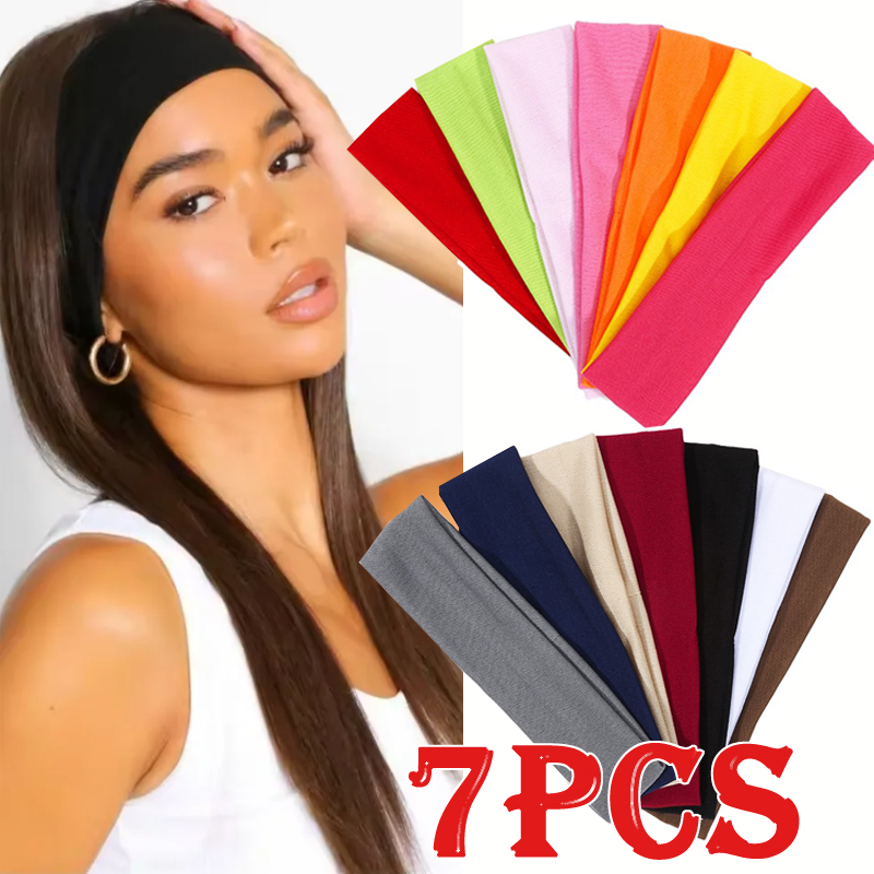 7Pcs Solid Elastic Hair Bands  - Men'S Yoga Accessories review and price