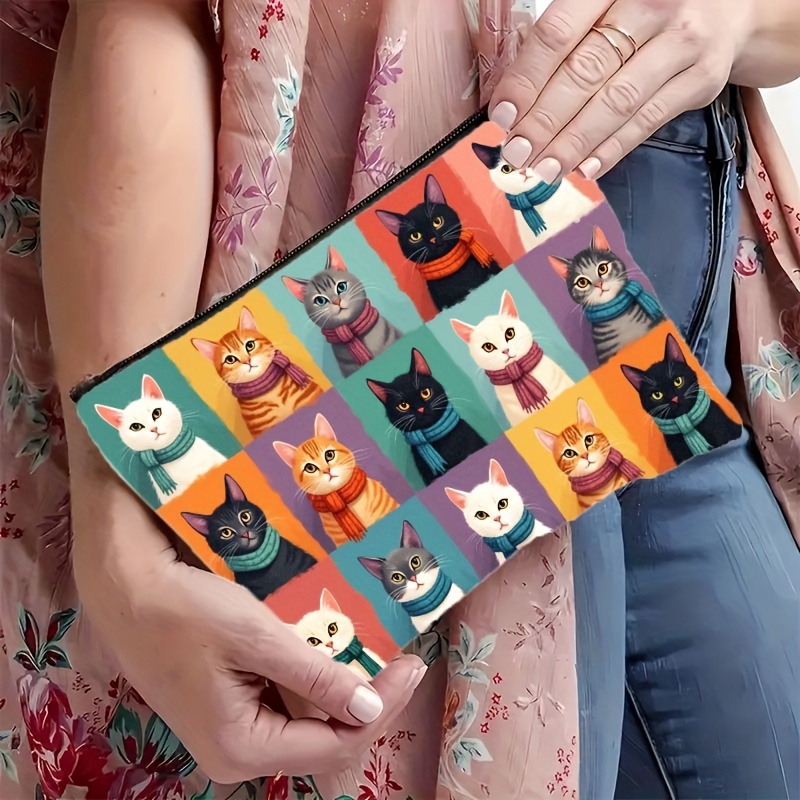Cute Cat Print Makeup Bag, Zip - Travel Organizer Men review and price