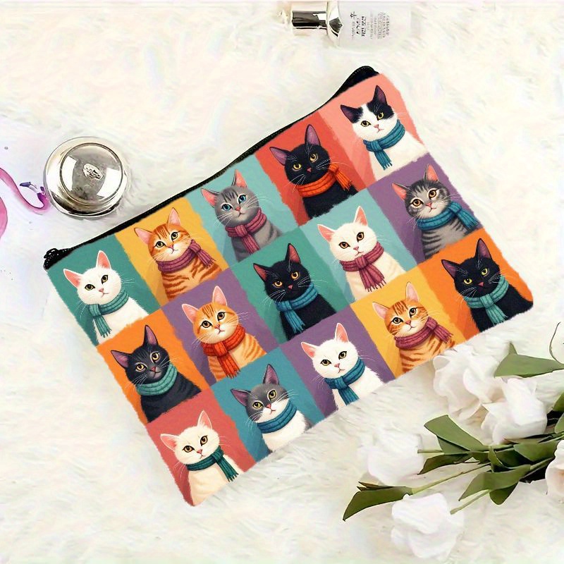 Cute Cat Print Makeup Bag, Zip - Travel Organizer Men review and price